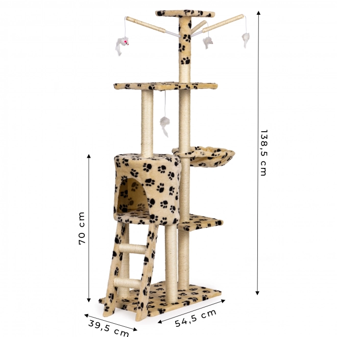 Kradsetræ til katte, hus, træ, reden, 138cm xl, Poteaftryk