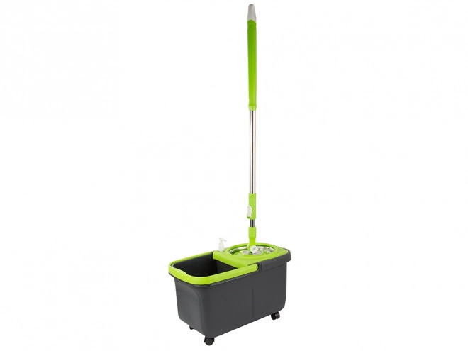 Roterende mop med 2 mikrofiberpuder og doseringsspand