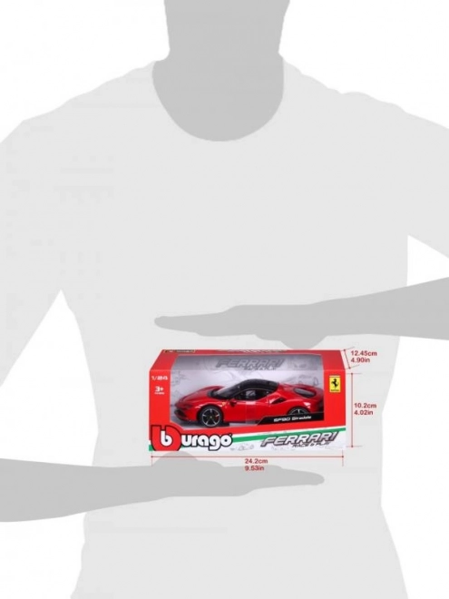 Bburago 1:24 Ferrari Top SF90 Stradale Rød