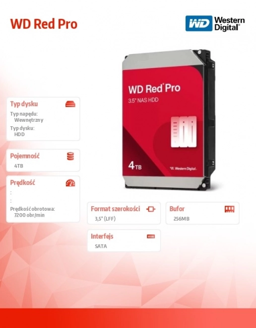 WD Red Pro 4TB SATA III 3,5" harddisk