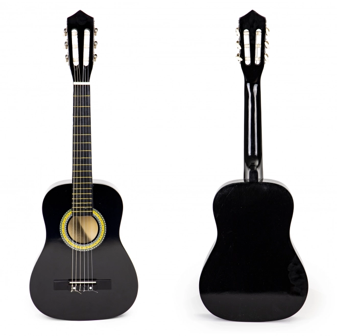 Stor børneguitar af træ med 6 strenge ECOTOYS – Sort