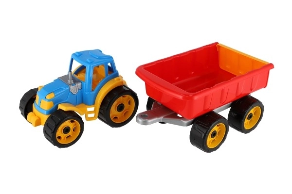 Traktor med anhænger plast 53 cm i fri rullende net