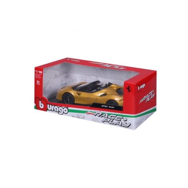 Bburago Ferrari SF90 Spider 1:18 - Gul