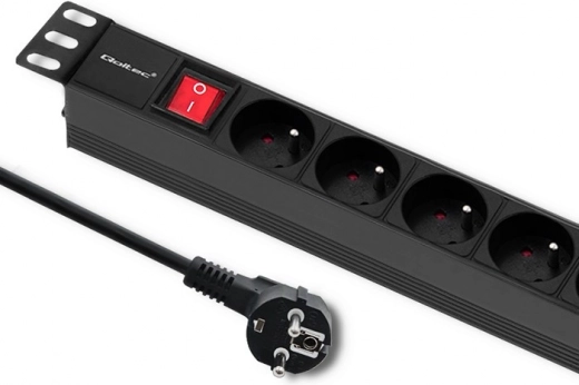 Rack strømliste 1U Qoltec