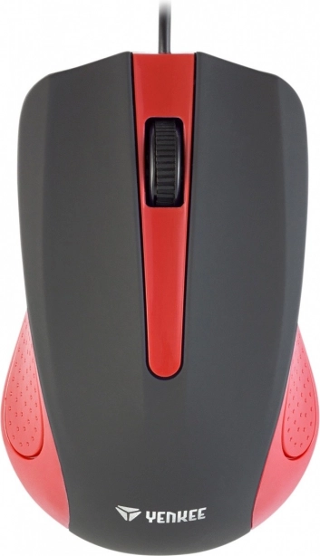 Kablet mus Yenkee med USB-tilslutning, 3 knapper, gummieret overflade