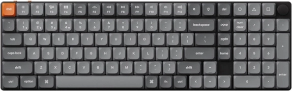 Trådløst lavprofiltastatur Keychron K17 Max RGB Brown Switch