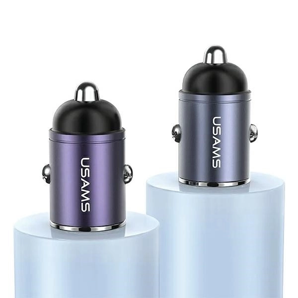 Biloplader 30W 1xUSB+1xUSB-C Hurtig Opladning