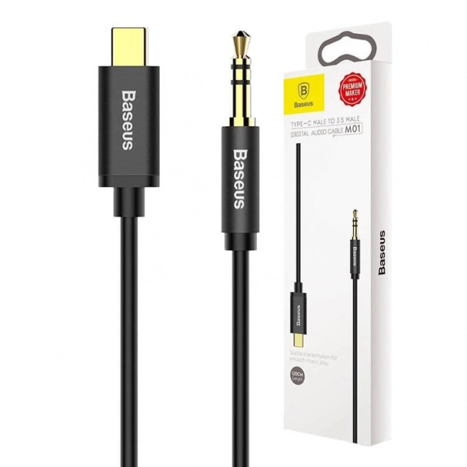 Baseus Yiven Lydkabel USB-C til mini jack 3,5 mm, 1,2 m - sort