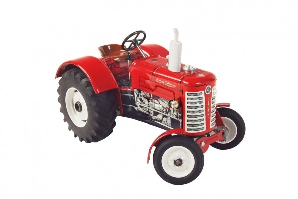 Traktor Zetor 50 Super rød med nøgle metal 15cm 1:25 i æske Kovap