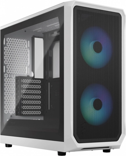 Computerkabinet Fractal Design Focus 2 RGB hvid med tonet, gennemsigtigt glas