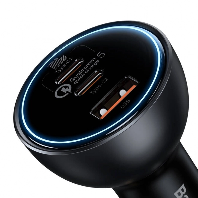 Biloplader Baseus Qualcomm, USB, 2x USB-C, 160 W (grå)