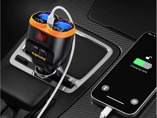 Lighter Splitter med USB-A og USB-C QC 3.0 oplader