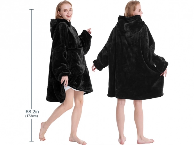Varm oversized tæppetrøje af tyk fleece