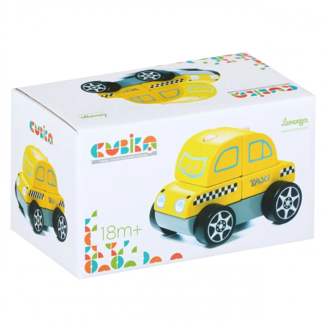 CUBIKA 13159 Taxi køretøj - træpuslespil 5 dele
