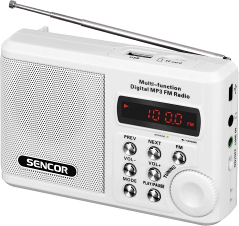Bærbar FM-radio med USB og microSD