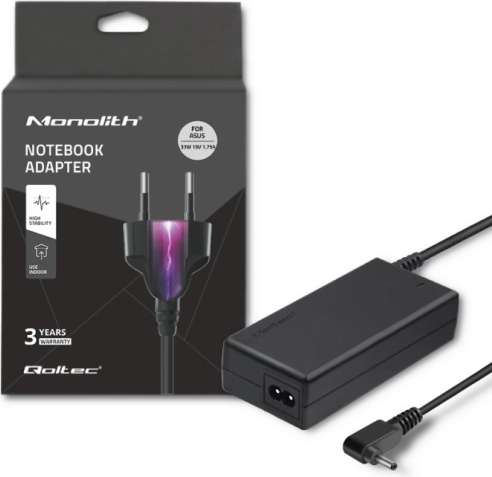 Strømforsyningsadapter til ASUS-bærbare 33 W, 19 V, 1,75 A, stik 4,0 × 1,35 mm + netkabel