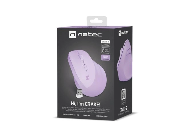 Trådløs vertikal mus Pure Lavender Crake 2
