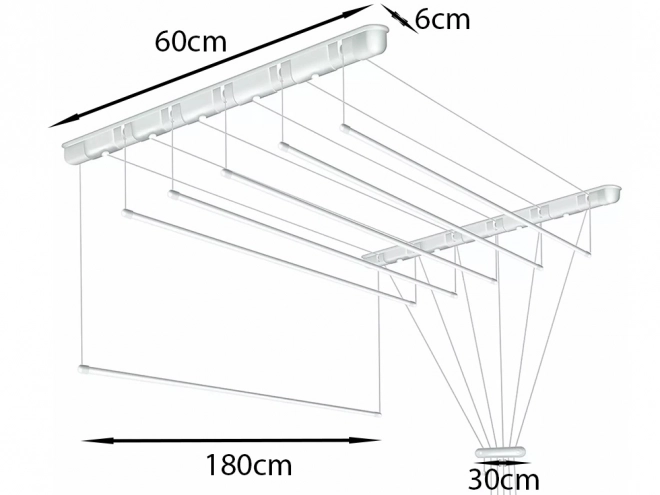Robust lofttørrestativ 180 cm