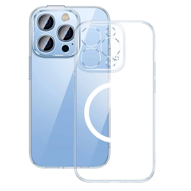 Baseus Krystalklart gennemsigtigt magnetisk etui og hærdet glas til iPhone 14 Pro Max
