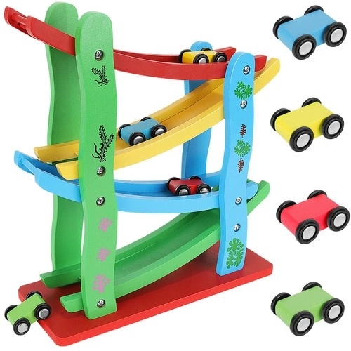 Kruzzel 9349 farverig racerbane 4 biler