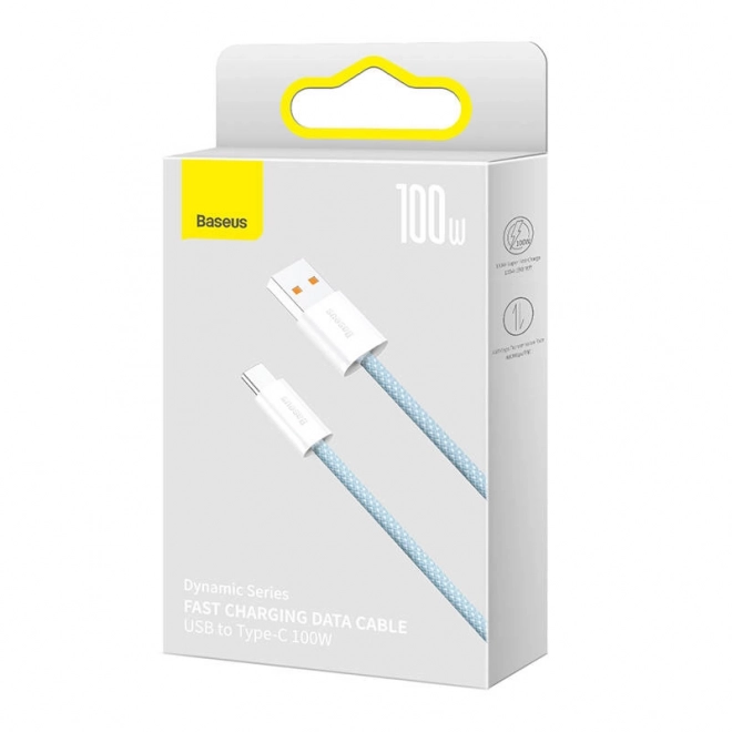 USB til USB-C kabel Baseus Dynamic, 100 W, 1 m, blå
