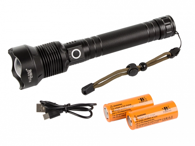 Militær taktisk lommelygte med Cree LED XHP90 Zoom Balong