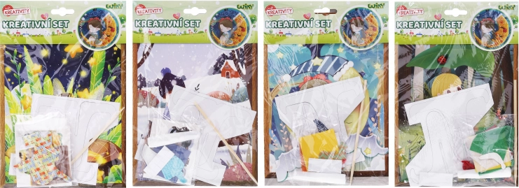 Kreativsæt med stander – mix af motiver 17,5 × 26 cm