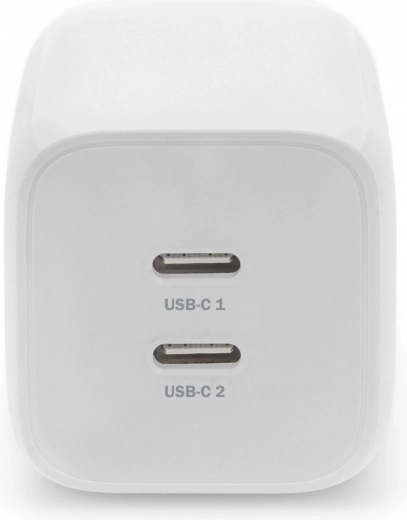 To USB‑C-porte til samtidig opladning