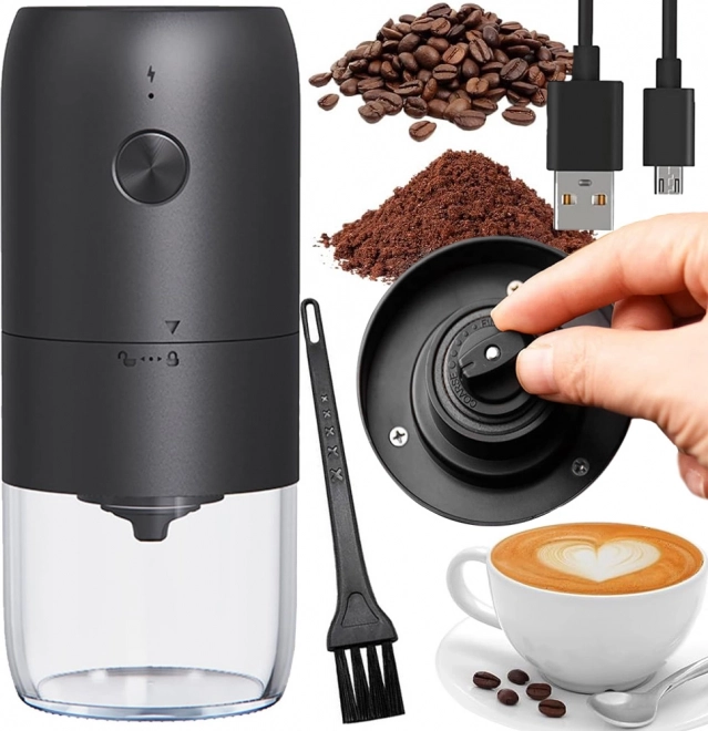 Elektrisk rejsekværn til kaffe med justerbar kværningsgrad og USB‑C