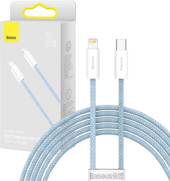Dynamisk opladningskabel Baseus USB‑C til Lightning 20W, 2 m, blå