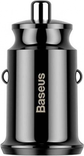 biloplader BASEUS Grain 2× USB 5 V 3,1 A sort
