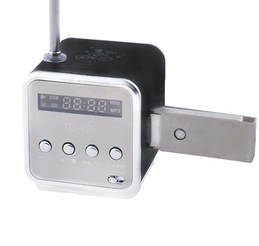 Bærbar Bluetooth-højttaler med radio og LCD-skærm TD-V26