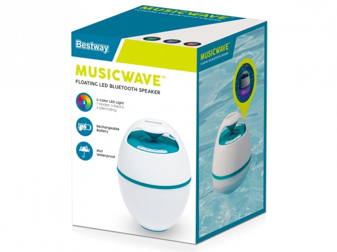 Bestway flydende højttaler MusicWave med Bluetooth og LED-lys