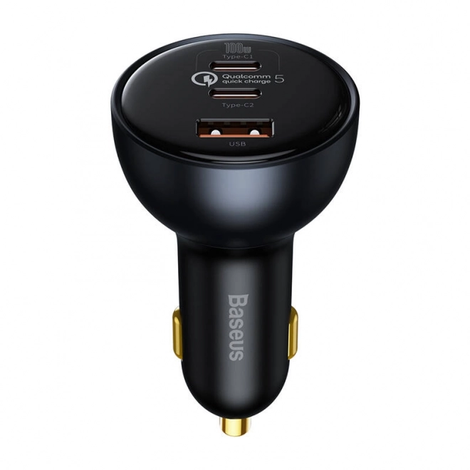 Biloplader Baseus Qualcomm, USB, 2x USB-C, 160 W (grå)