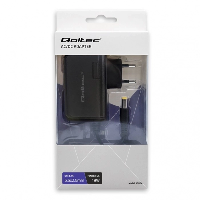 Qoltec 19W 9V 2.1A 5.5x2.5 Adapter