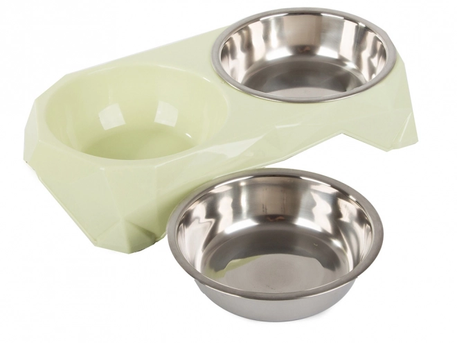 Dobbelt skål til hunde og katte 350 ml x 2