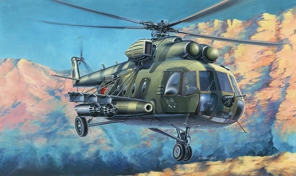 Model Mil Mi-8 1:72 25,5x29,5 cm i kassen 34x19x6cm