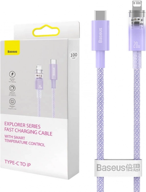 Hurtigopladningskabel USB‑C til Lightning 1 m lilla