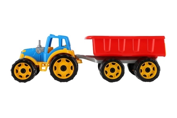 Traktor med anhænger plast 53 cm i fri rullende net