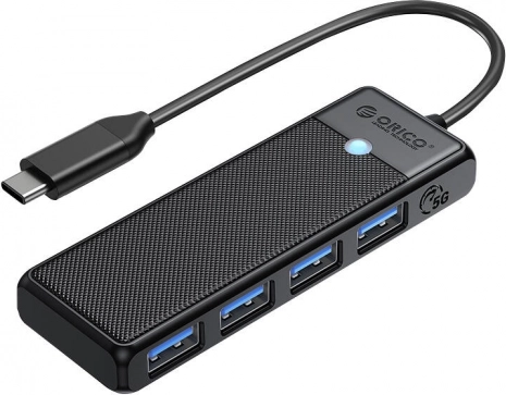 Orico USB-hub 4× USB‑A 3.0 (sort)