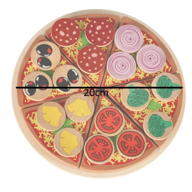 Træsæt Legetøjs Pizza med Tilbehør