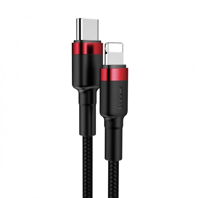 Kabel Baseus Cafule USB-C til Lightning 18W rød-sort