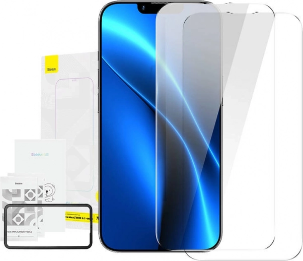 Baseus krystalklart hærdet glas 0,3 mm til iPhone 14 Plus / 13 Pro Max (2 stk)