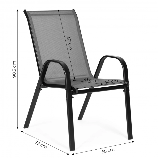 Sæt af havestole til terrasse, altan, grå farve