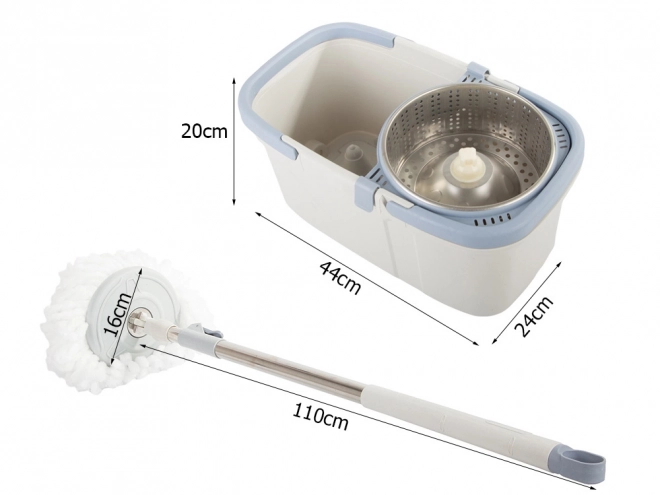 Roterende moppe med spand og mikrofiberpude