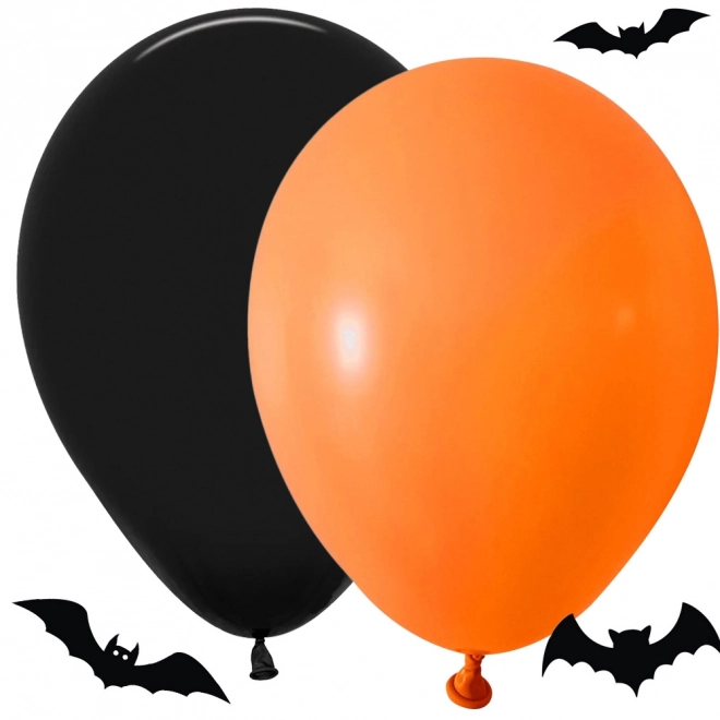 Halloween balloner sorte og orange 20 stk
