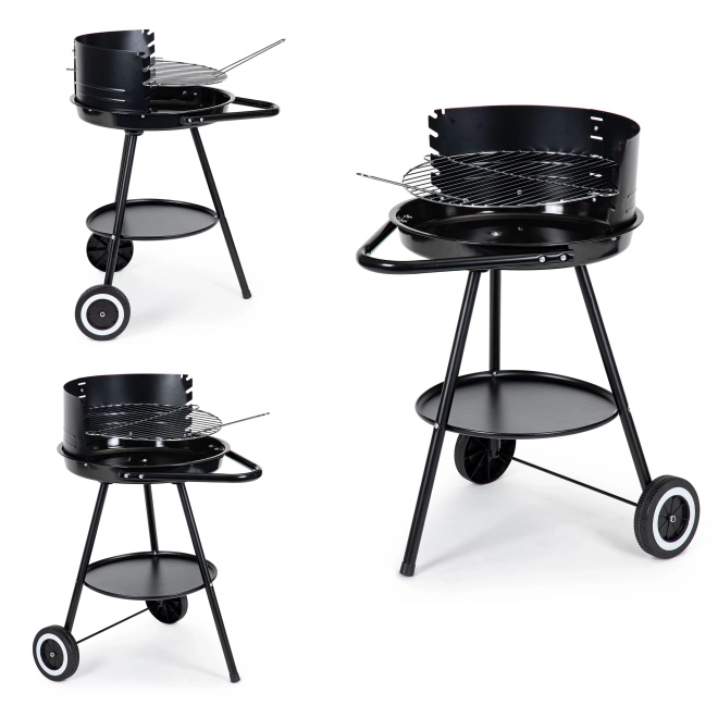 Rund havegrill med justerbar rist