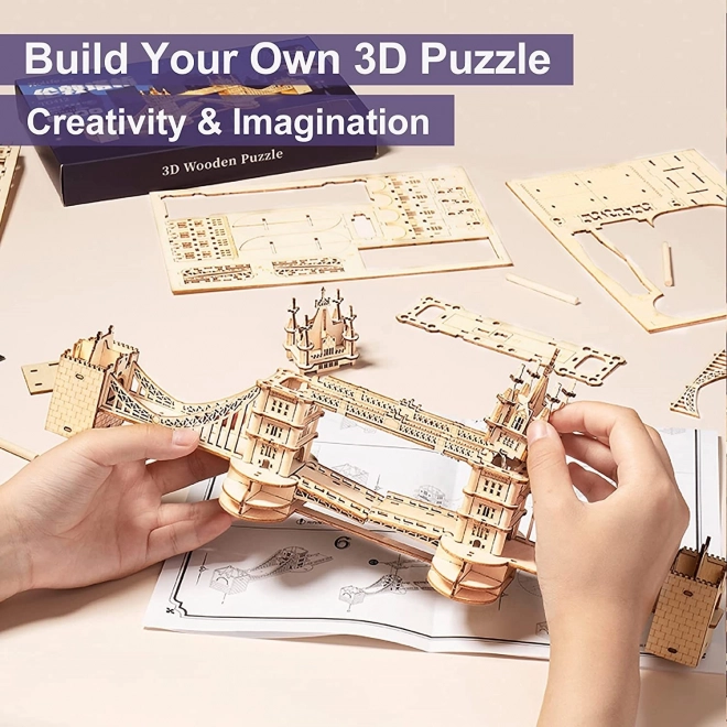 RoboTime træ 3D puslespil bro Tower Bridge lysende