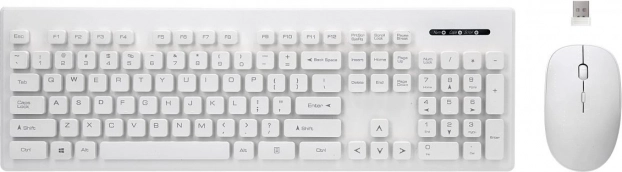 Whiterun trådløst tastatur- og musesæt, hvid, 2,4 GHz-teknologi