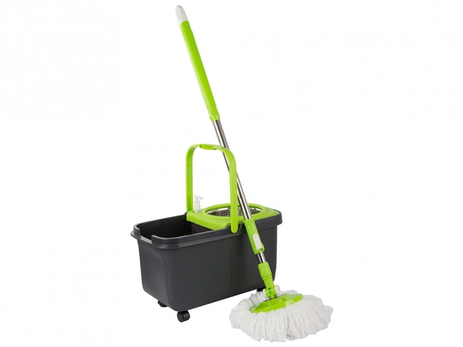 Roterende mop med 2 mikrofiberpuder og doseringsspand